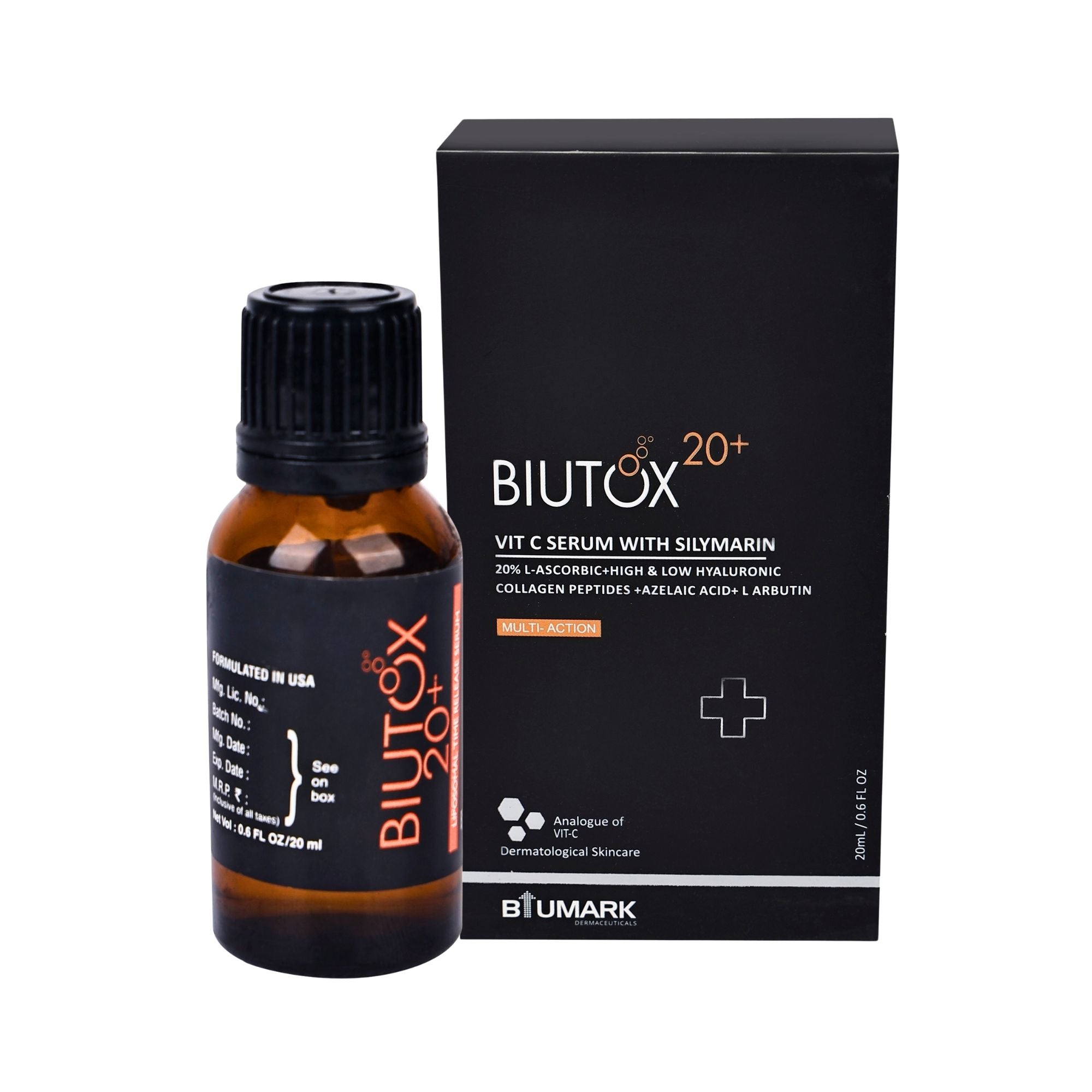 20+ VIT C Serum with SILYMARIN for Anti Ageing Prevent Oil Skin Complexion  (20 ml)