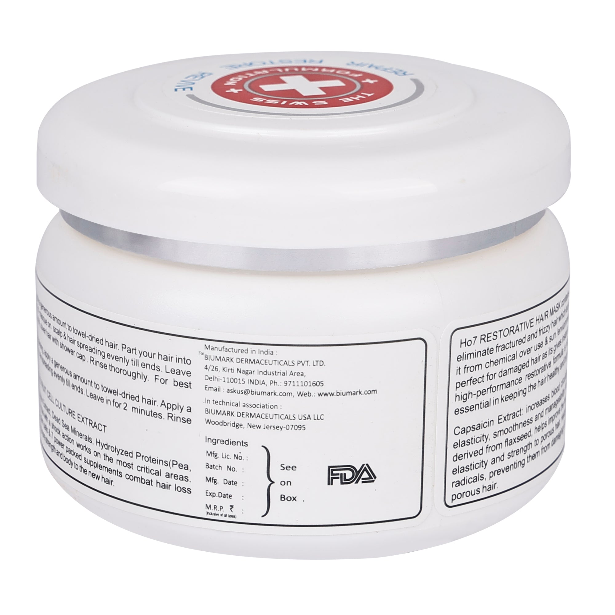 HO7 Restorative Hair Masque Multi-Action Deep Conditioning Treatment 100ml