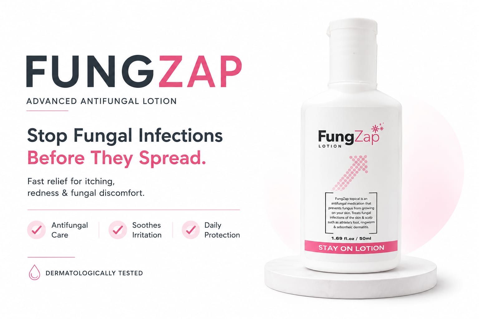 FungZap Soothing Lotion 60ml – Fast-Acting Skin Relief for Irritation, Itching & Redness, Gentle Formula for Sensitive Skin