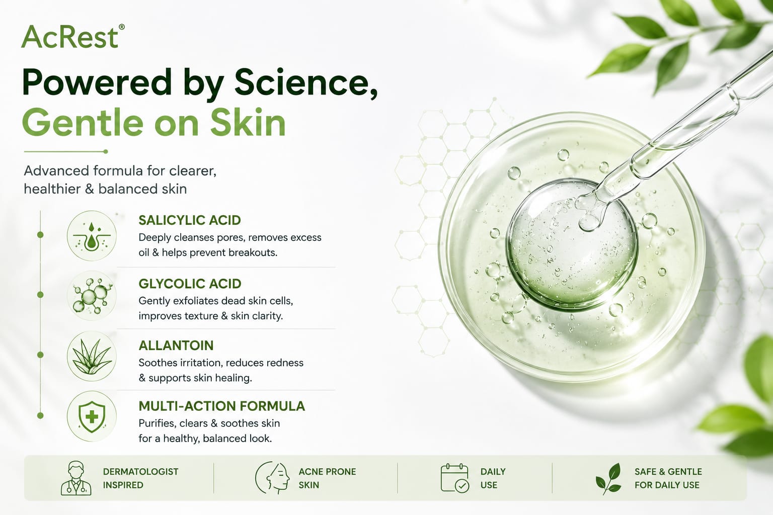 100ml Acrest Acne Face Cleanser for Clear, Healthy Skin